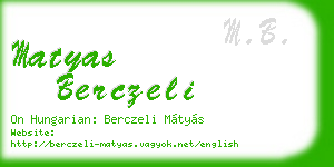 matyas berczeli business card