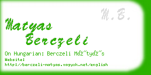 matyas berczeli business card